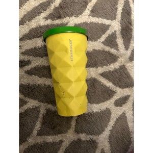 Starbucks Hawaii Pineapple Tumbler Green Yellow 16 oz. Metal Cup Cold Drinks